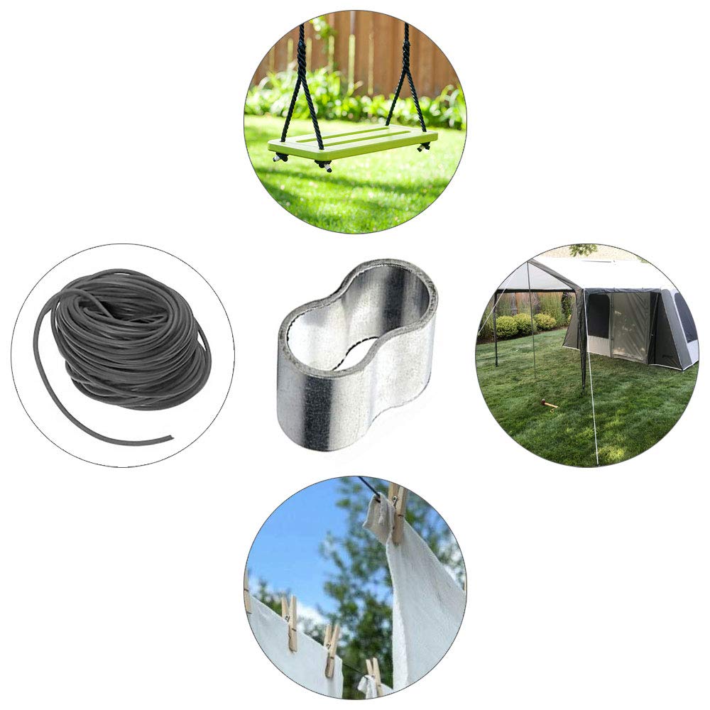 Produktbild von OioTuyi 25 Aluminium-Würgeklemmen 8 Mm – Doppelhülsen-Pressklemmen Für Drahtseil, Expanderseil & Planenseil