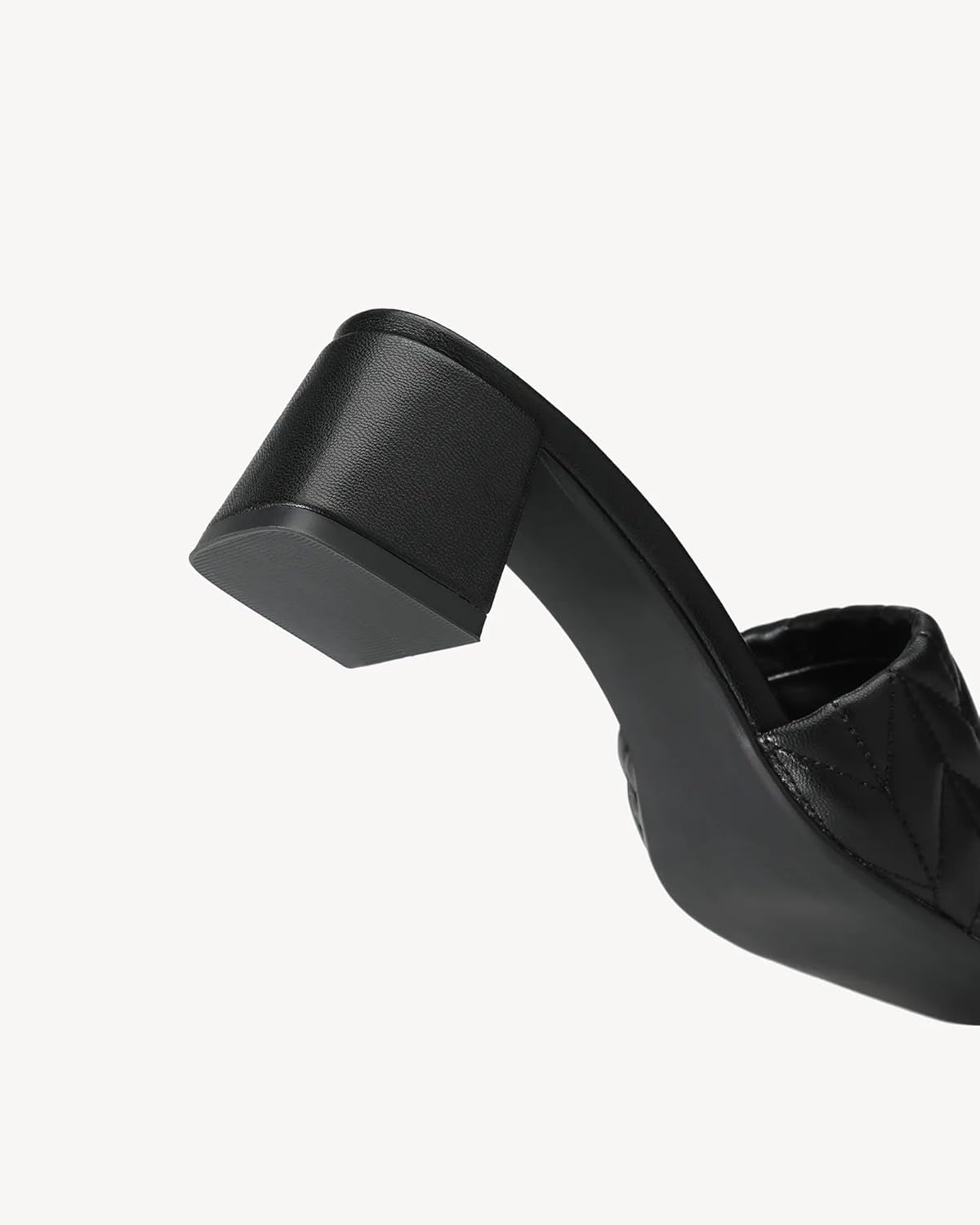 NEWBELLA Women's Square Toe Mules Sandals - 2 Inch Chunky Block Heel Slip-On Slides, Open Toe Dressy Summer Shoes for Casual & Office, Black 9.5 - Image 6