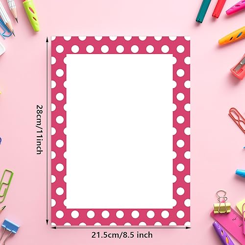 Miniatura 2 de Whaline Paquete de 72 papeles coloridos de papelería, papel de papelería de doble cara, papel con membrete de 6 estilos, colorido de lunares, papel