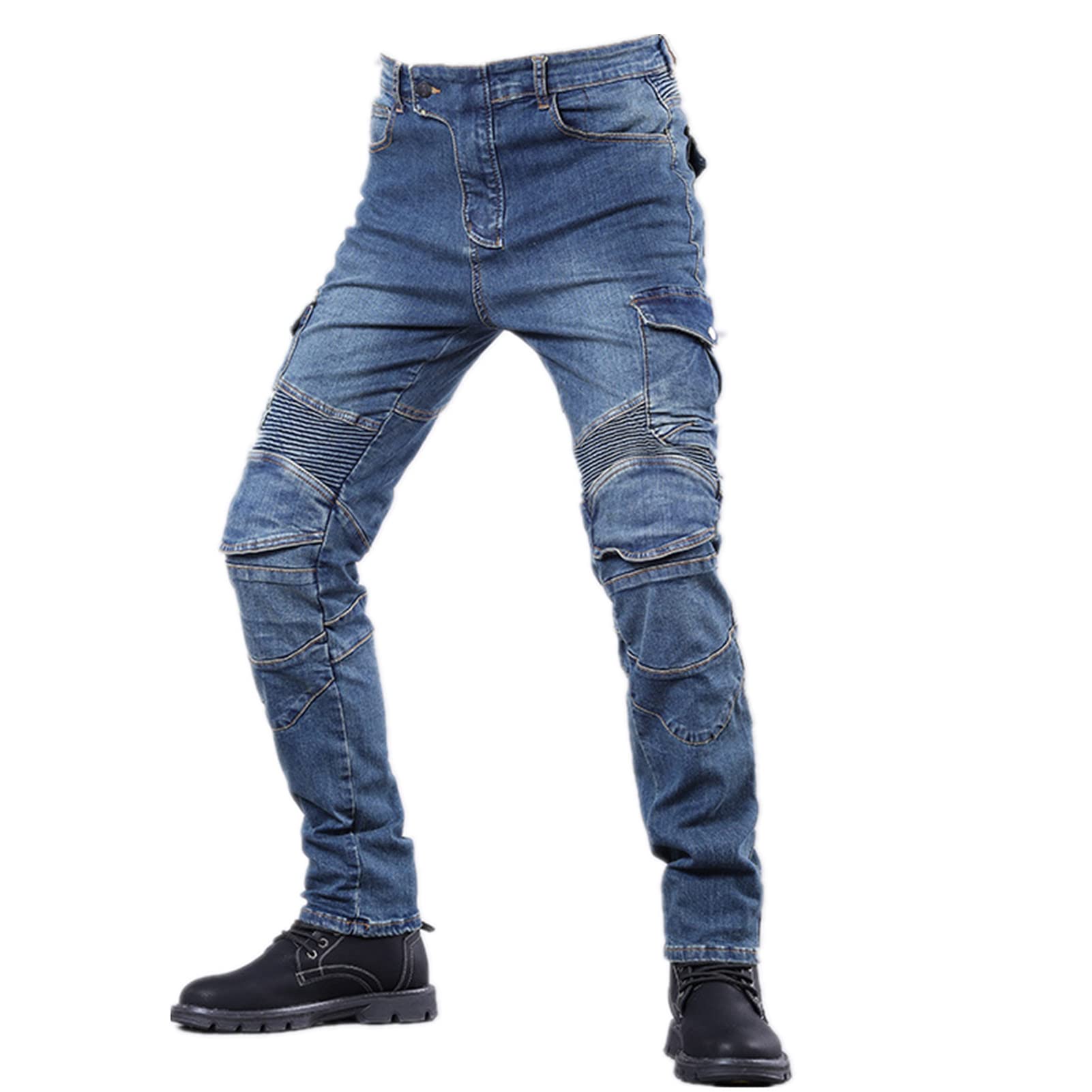 Pantaloni da Motociclista Pantaloni da Motociclista in Denim Jeans da Motociclista con Pannello Elasticizzato Fodera di Protezione in Aramide Pantaloni da Motociclista
