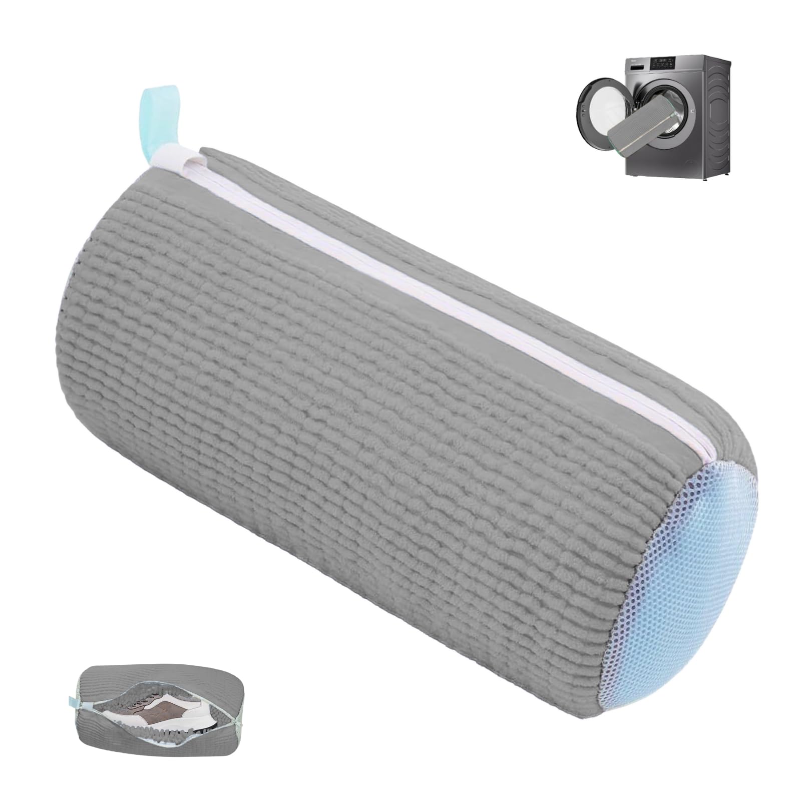 Shoe Washing Machine Bag | Shoe Laundry Bag for Washing Machine | Mesh Protective Sneaker Washer Bag with Zipper (Grey)-image-33
