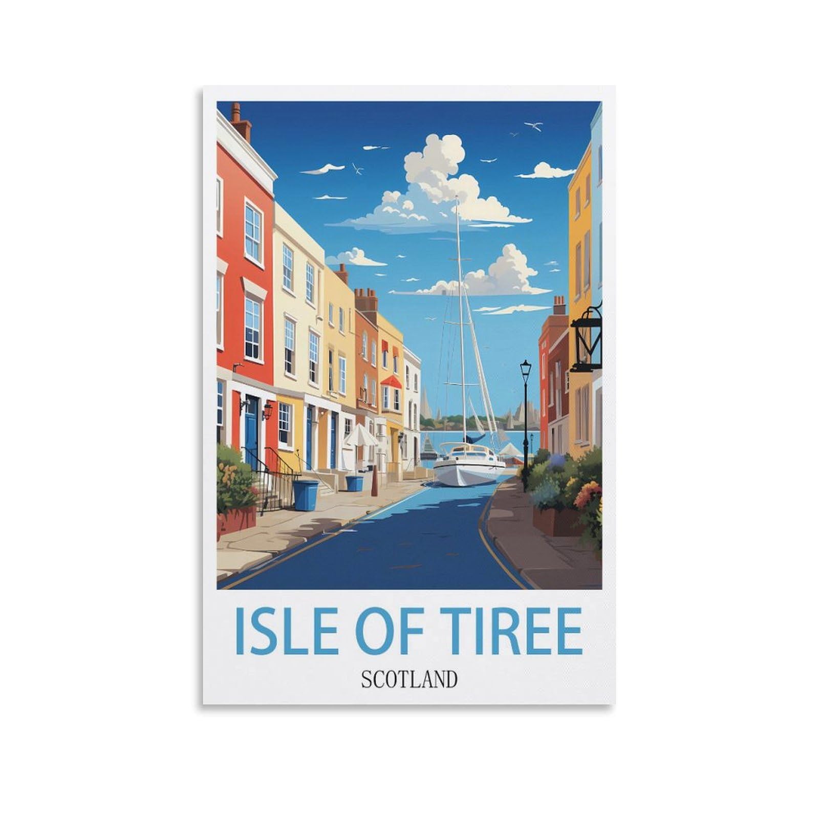 Vintage Metal Tin Signs Isle of Tiree Scotlands Metal Wall Art Bar Sign for Kitchen Pubs Coffee Metal Wall Decoration 30x30cm
