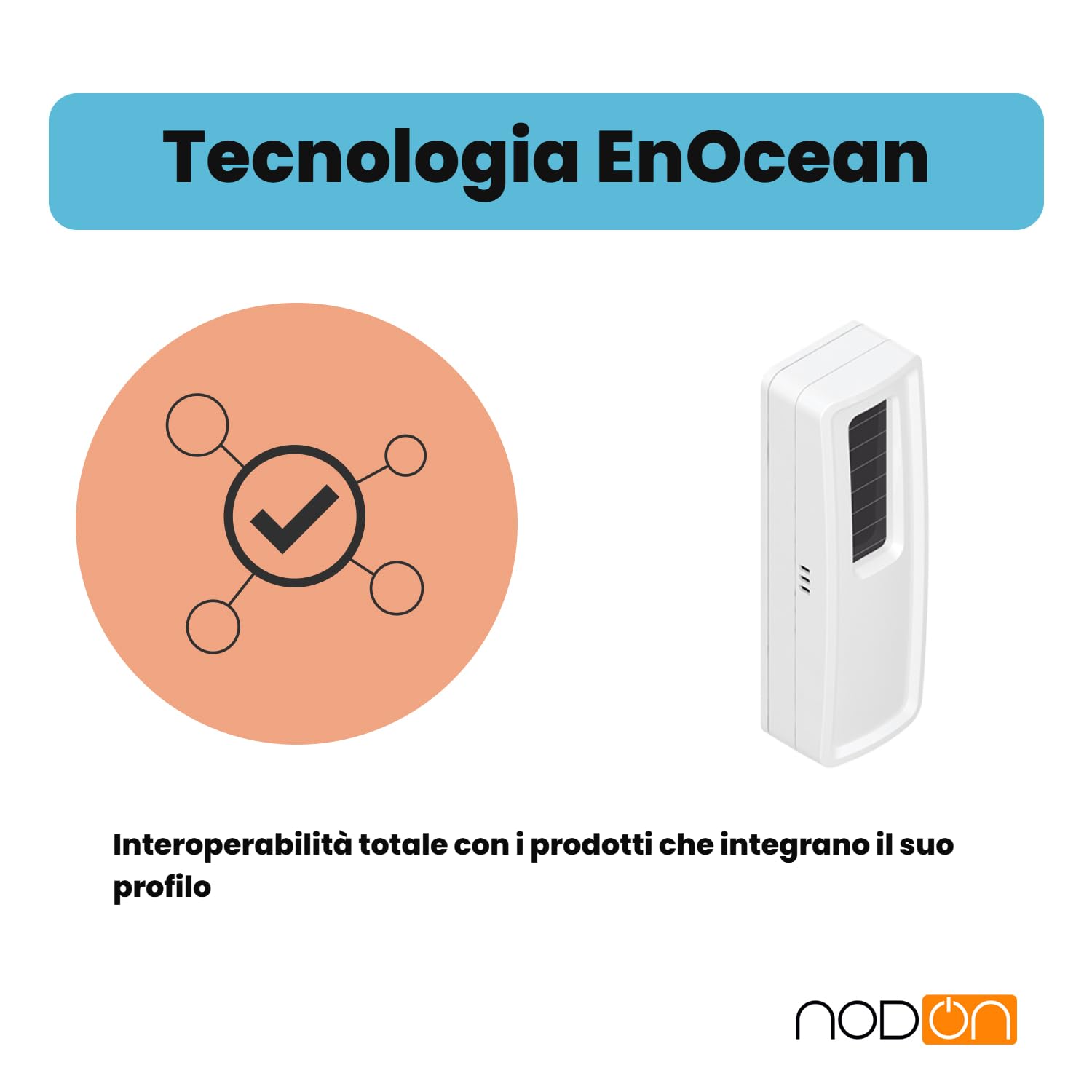 NodOn - EnOcean - Sensore di temperatura senza batterie, wireless, che non richiede manutenzione, facile da installare, discreto, con batteria opzionale, compatibile con Jeedom, eedomus e MyUbiwizz