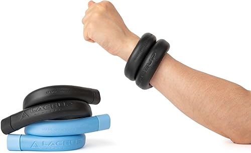 LaceUp - Pesas de muñeca portátiles Paquete de 2 1 libra cada uno Juego de pesas ajustables para muñeca para caminar, yoga, danza, barras,
