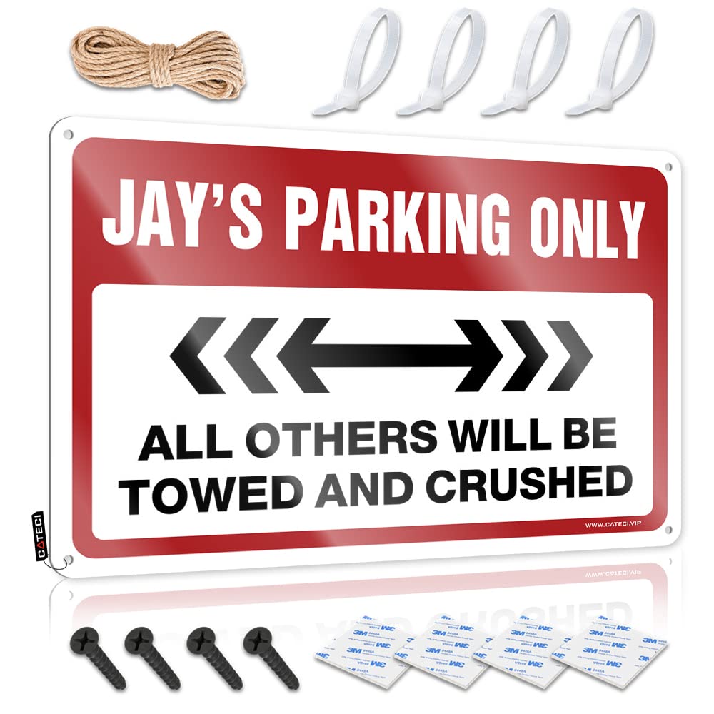 KRAZMURONGD Wood Plaque Hanging Sign Jay'S Parking Only Tin Sign Vintage Decor Room Stuff(20X30CM)