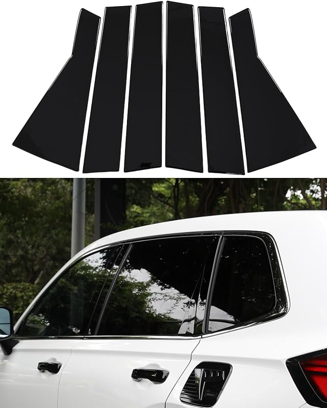 Molduras das colunas das janelas Honda CR-V 2023 a 2026 AntBooBoo em aço inoxidável preto brilhante – 6 peças