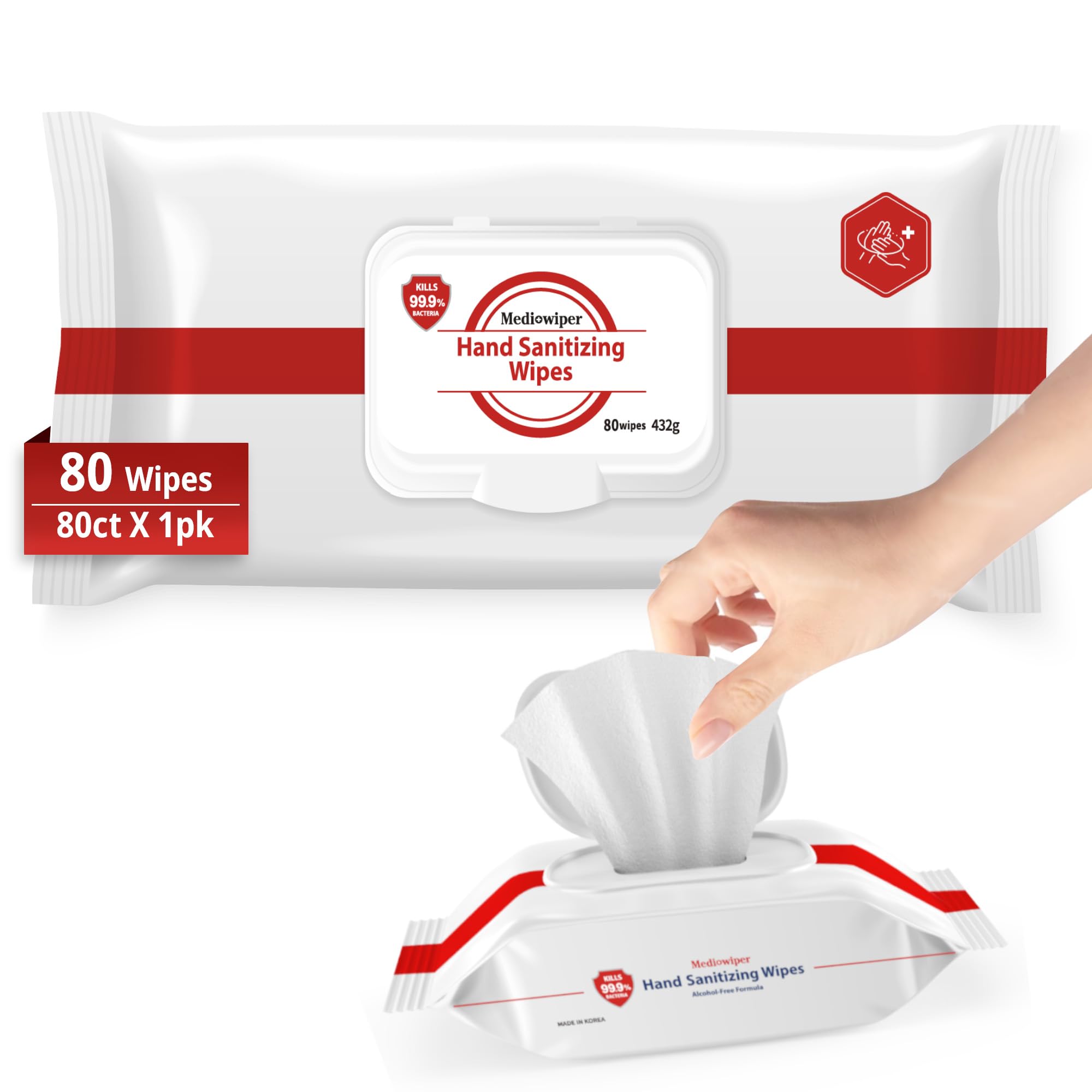 Amazon.com: MEDIWIPER 80ct Alcohol-Free Hand Sanitizing Wipes