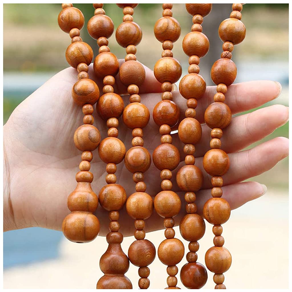 Rideaux de perles de porte en bois pour créer un coin dressing dans la chambre