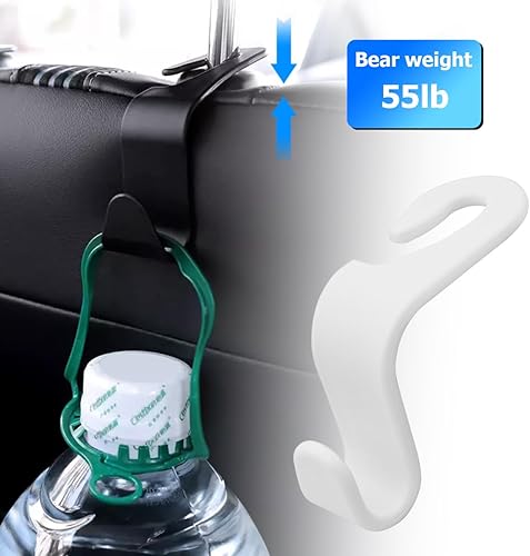Miniatura 61 de Ganchos para reposacabezas de asiento trasero de automóvil, paquete de 4 ganchos negros elegantes para asiento trasero de automóvil, bolso, ropa