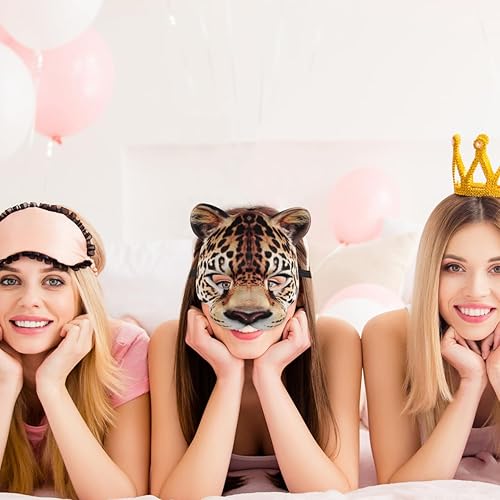 Miniatura 5 de Zerodeko Máscaras de media cara para mascarada, leopardo, medio Mardi Gras, Kabuki, gato, para Halloween, mascarada, cosplay, accesorios