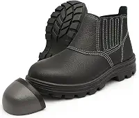 Botina de Segurança Com Bico de Aço Bota de Couro Relax Com Elástico Para Trabalho Tam.33-46