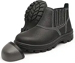 Botina de Segurança Com Bico de Aço Bota de Couro Relax Com Elástico Para Trabalho Tam.33-46