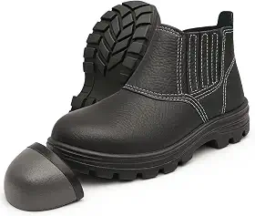Botina de Segurança Com Bico de Aço Bota de Couro Relax Com Elástico Para Trabalho Tam.33-46