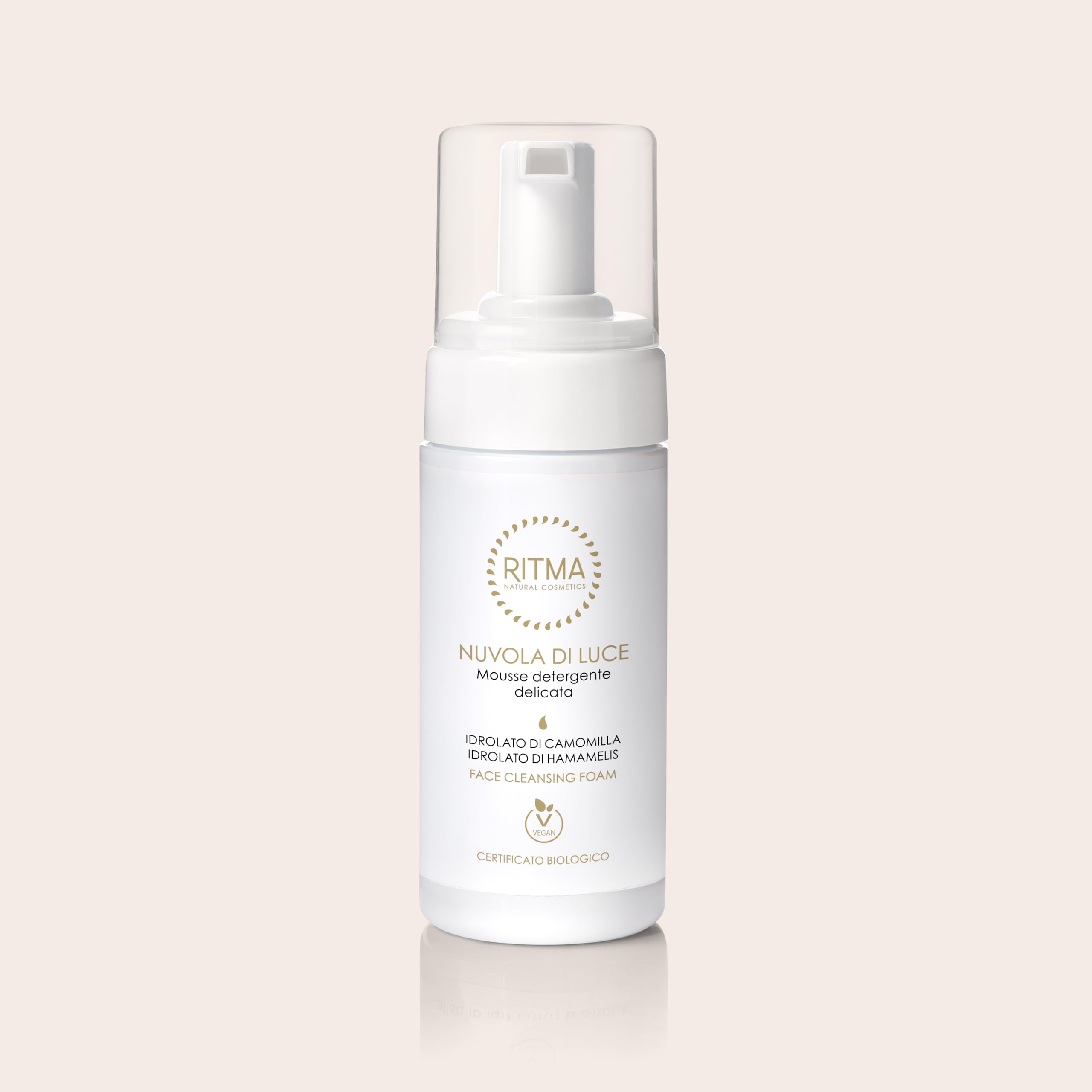 Mousse Detergente Nuvola di Luce, Detergente Viso con Camomilla e Hamamelis, 150ml