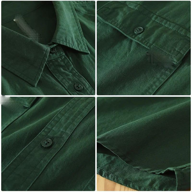 Chemise cargo rétro en coton léger idéale pour un look décontracté chic