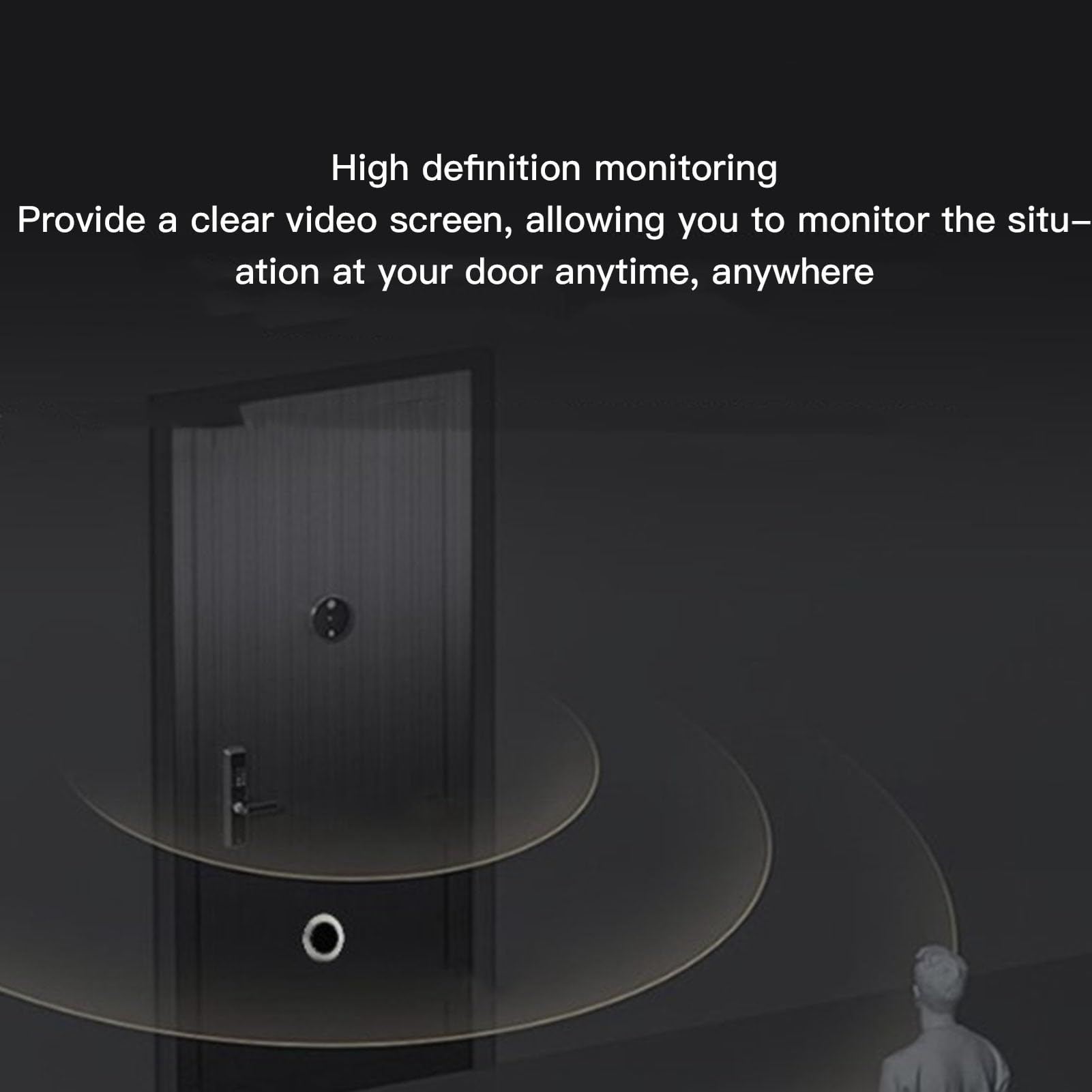Spioncino Digitale con Ampio Angolo di Visione, Monitoraggio Ad Alta Definizione 1080P, Funzionamento Remoto per App per Smartphone, Funzione Spioncino, comodità Wireless per