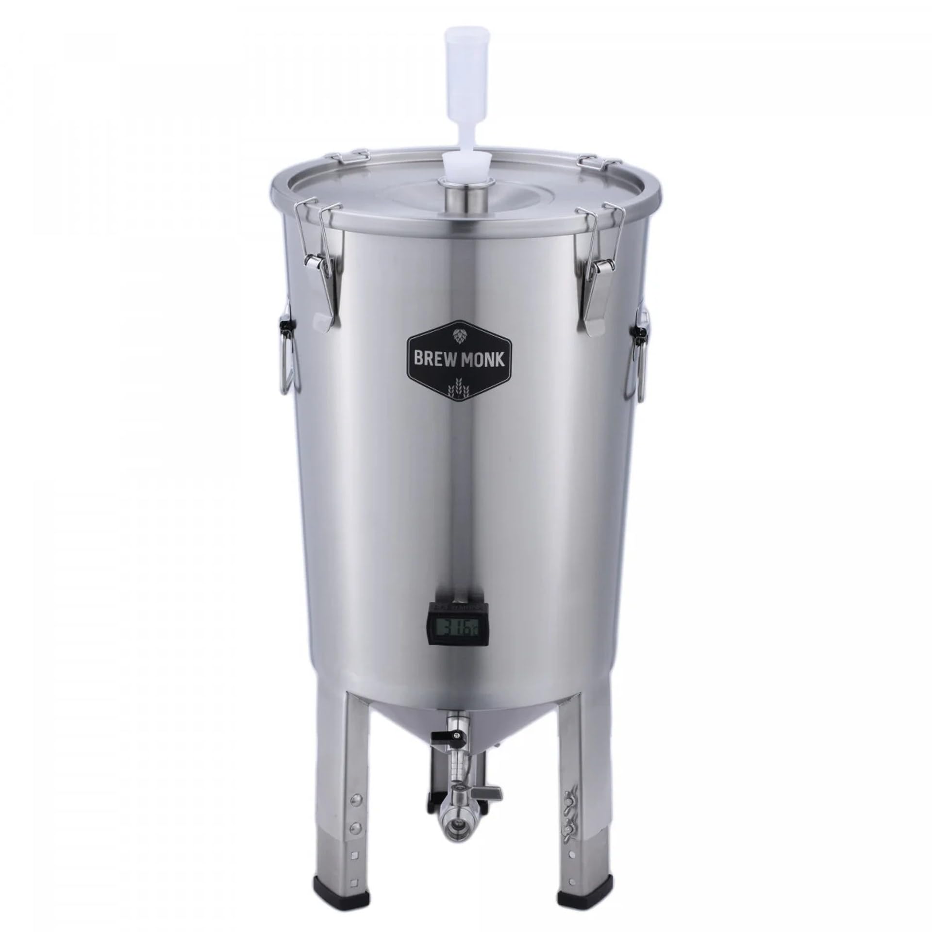 Depósito de Fermentación Acero Inoxidable 30L con Fondo Cónico, Válvula Spunding y Termómetro Digital