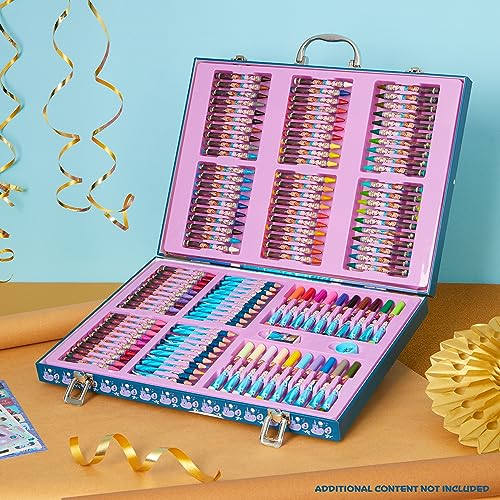 Disney Frozen Prinzessin Stitch Malkoffer mit 130 Teilen - Stifte im Koffer mit Ausmalbögen Buntstifte für Kinder Schulbedarf (Mehrfarbig Die Eiskönigin- Set)