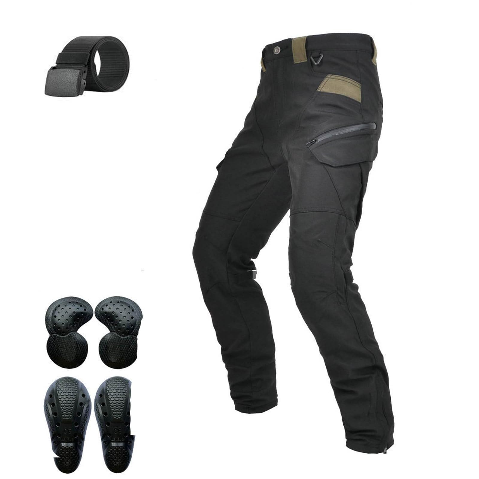 Motorradhose, schützende Freizeithose, Winddicht, atmungsaktiv, doppellagig, hoher Bund, Ganzjahresausrüstung