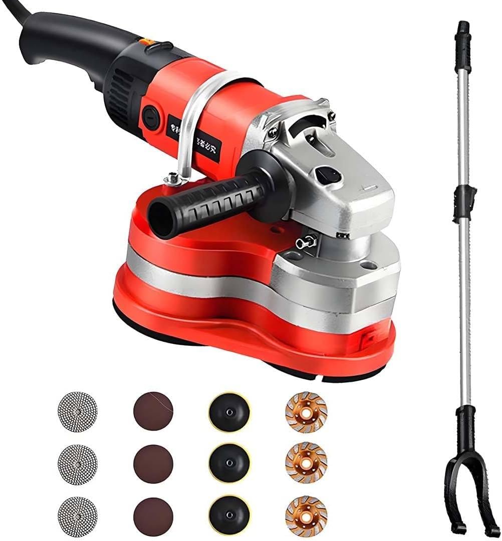 Amoladora Hormigón,Lijadora Hormigón,Pulidora Suelos 3000 W, Lijadora Pared con Ajuste 6 Velocidades,Pulidora Pared con 3 Discos Pulido Diferentes,para Lijar, Pulir B