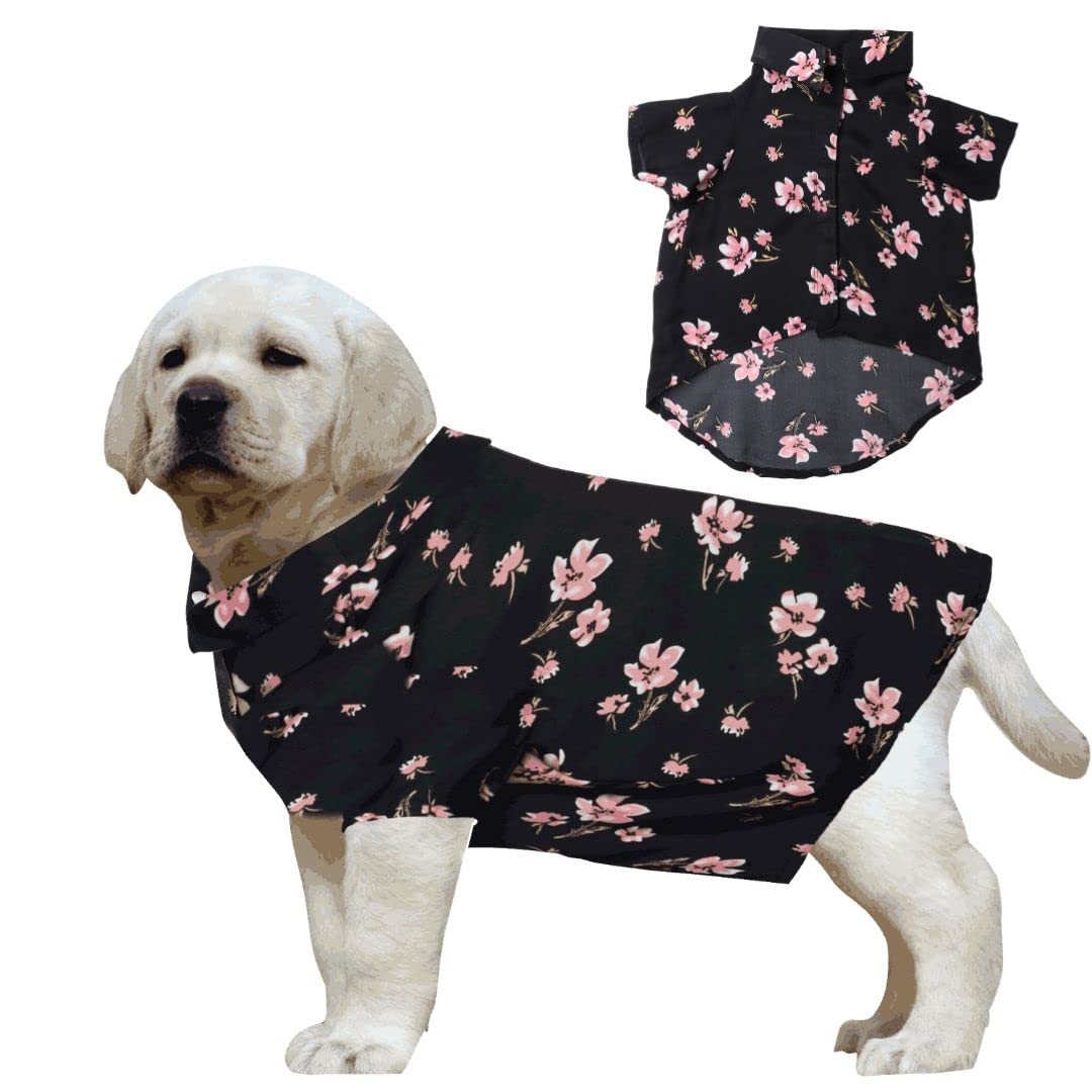 Western Era Super Soft Trendy Printed Shirt, Ultra Comfort Dog Apparel, Cotton Printed Breathable Basic Vest Dog Shirt, Lightweight Thin Shirt for Your Furies (Black Flower Print) (Medium - 18inch) (B0B6HQY2MT) Amazon Price History, Amazon Price Tracker