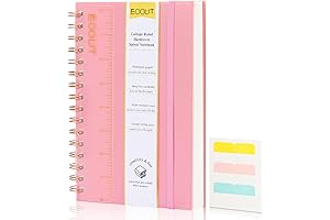EOOUT Spiral Notebook Pink College Ruled