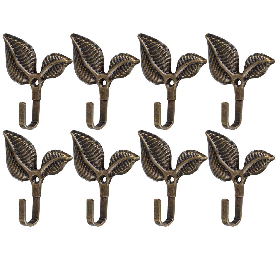 uxcell Set of 8 Curtain Tieback Hook Metal Vintage Tassel Curtain Drapery Holder Window Holdback Hook Clothe Hanger, Bronze Tone