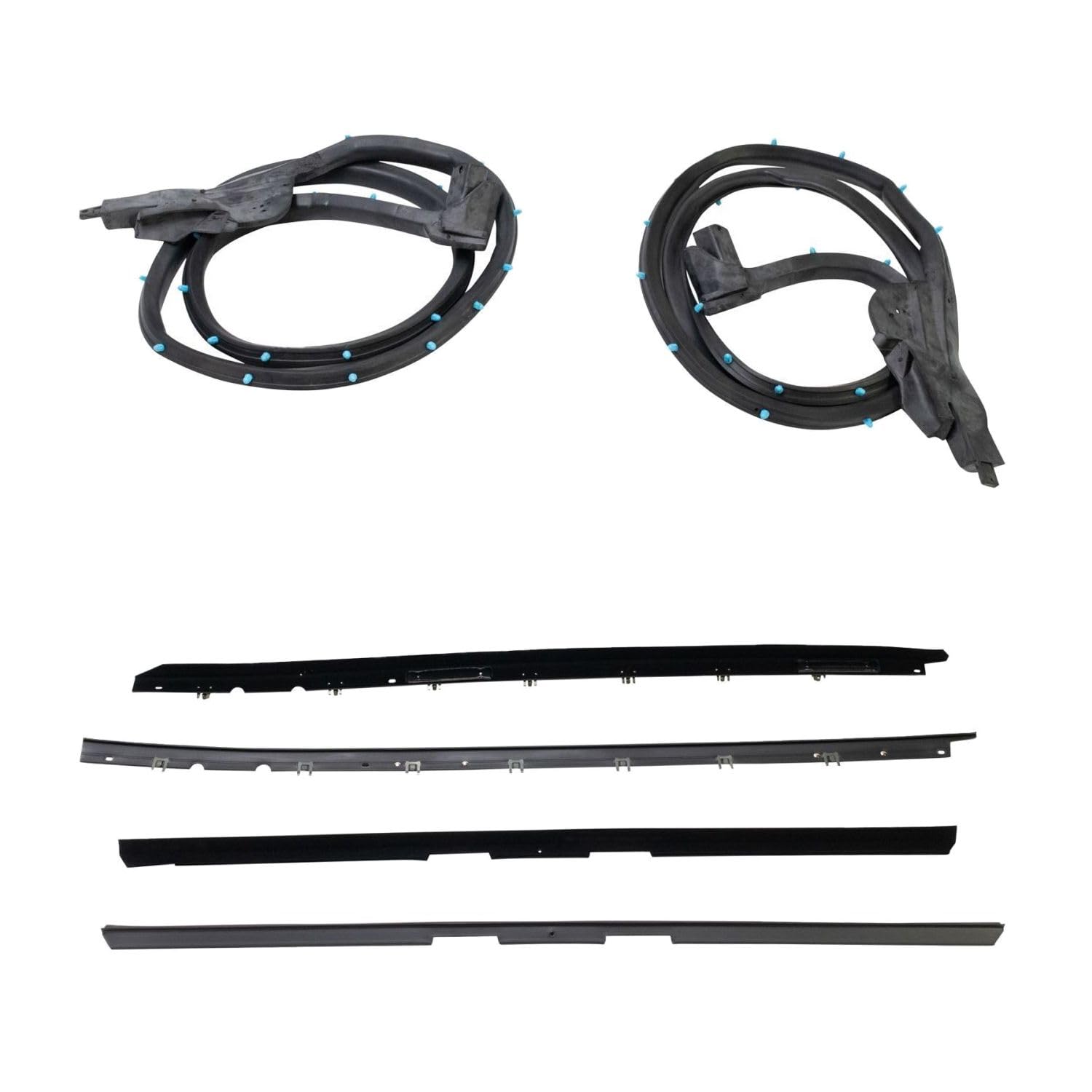 AEDNX Door Weatherstrip Seal Kit (2) Front Inner Window Sweeps(2) Front Outer Window Sweeps 6 Piece for Chevy for Corvette Base 1984-1989 KG4218
