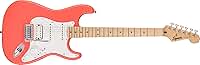 Squier Sonic Stratocaster Electric Guitar, with 2-Year Warranty, Tahitian Coral, Maple Fingerboard, White Pickguard