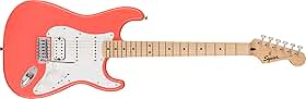 Squier Sonic Stratocaster Electric Guitar, with 2-Year Warranty, Tahitian Coral, Maple Fingerboard, White Pickguard