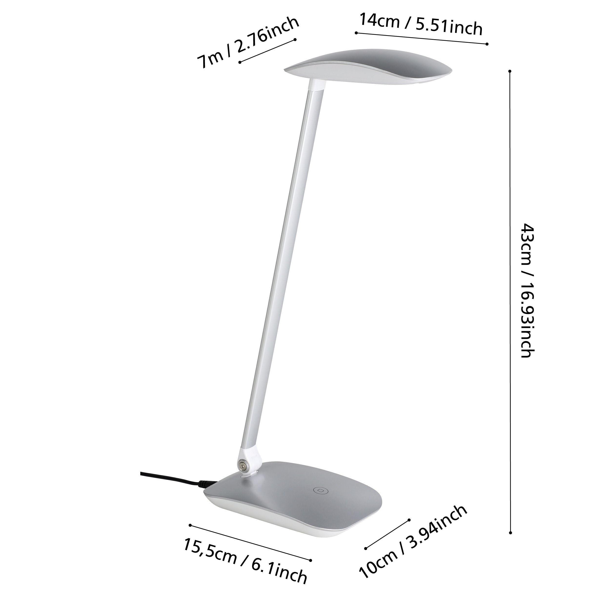 Eglo Lámpara de mesa LED Cajero, lámpara de escritorio de 1 luz con tacto