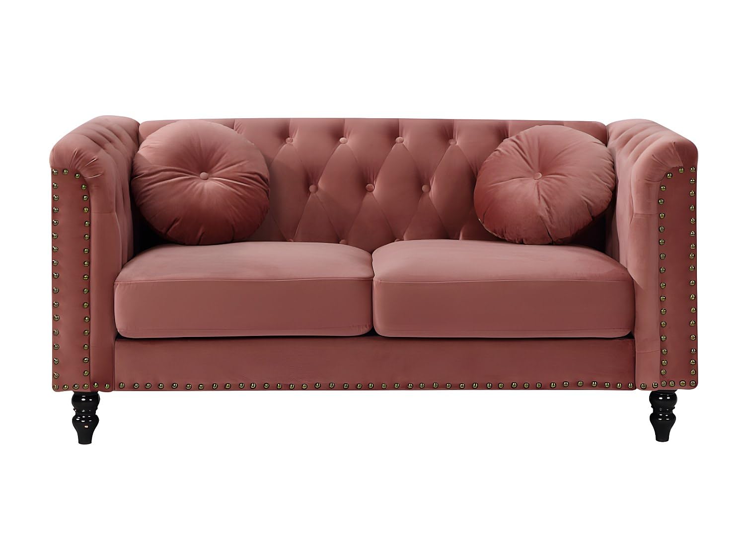 Vente-unique - Canapé 2 Places en Velours Turner - Vieux Rose Image du produit 4