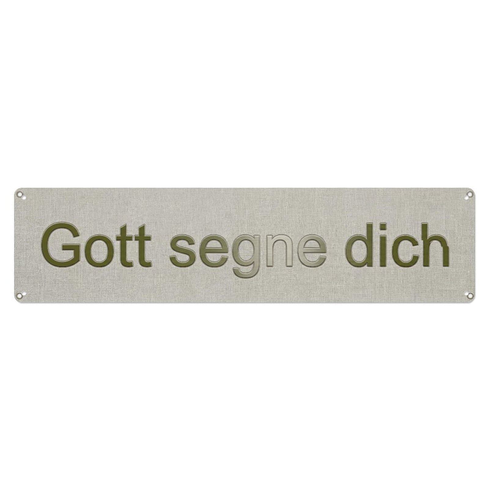 Gott Segne Dich Blessing Faith 1 Metal Tin Skinny Sign Plaque Wall Decor for Cafe, Club Bar, Office, Home Garden Metal Poster 4x16Inch