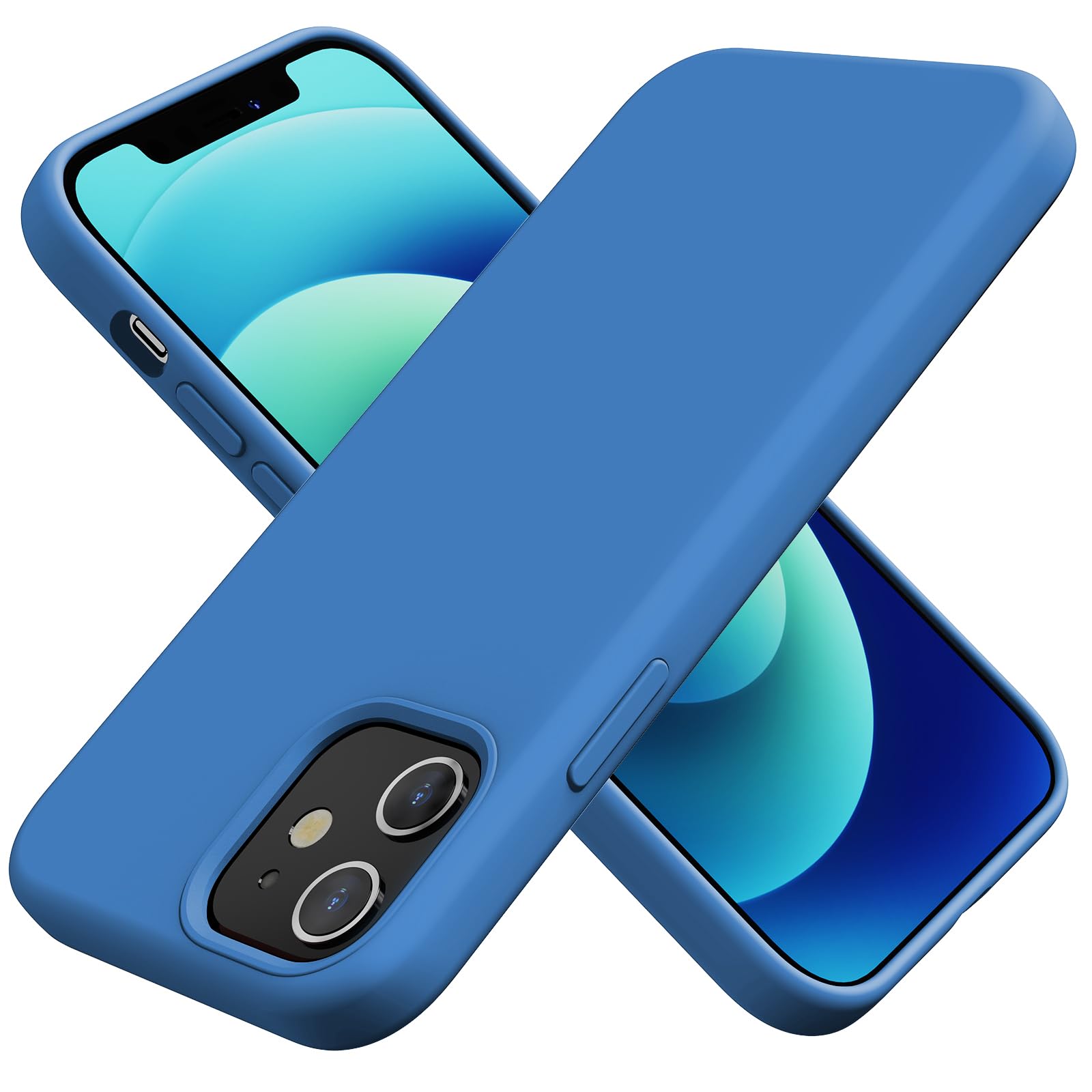 TAXXOE Silicone Case Compatible with iPhone 12 Case/12 pro case Soft Ultra Slim Protective Shockproof Liquid Silicone Phone Case,Anti-Scratch Microfiber Lining