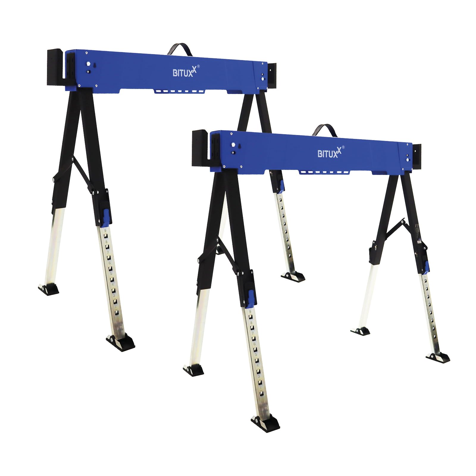 Bituxx 2X Arbeitsbock Bock Gerüstbock Klappbock Tischbock Malerbock 600Kg Klappbar Höhenverstellbar 62-87cm