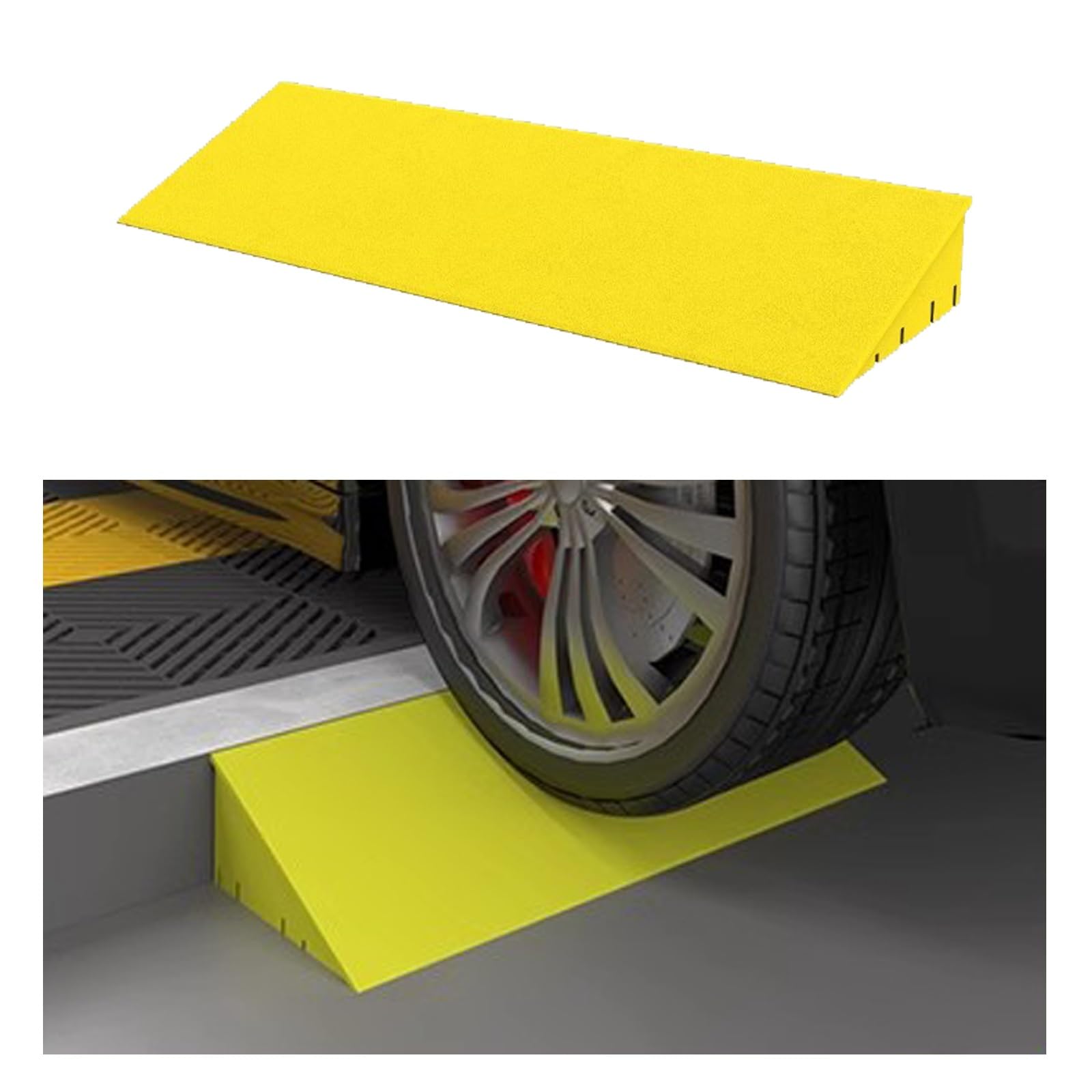 Threshold Ramps for Doorways, Wheelchair Ramp, Plastic Curb Ramps, Assmble Sidewalk Kerb Ramp for Indoor Outdoor Stairs Garage(Yellow,50x35x14cm)
