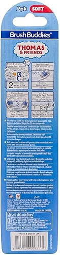 Miniatura 3 de Thomas and Friends - Cepillo de dientes para niños, paquete doble, cepillos de dientes manuales para niños pequeños y niños a partir de 3 años,