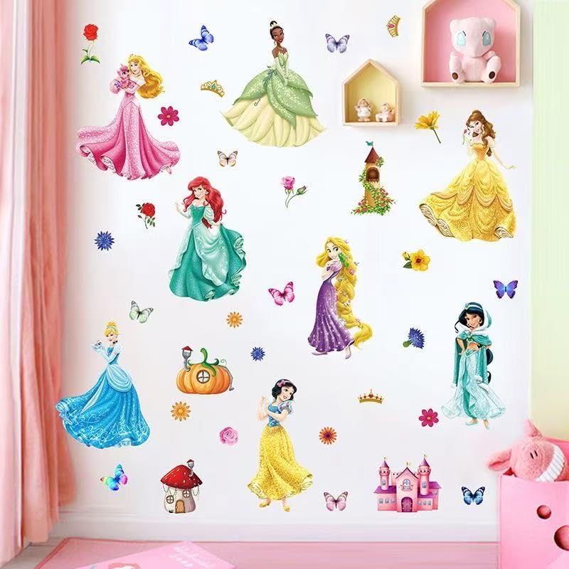 The Princess Series Wall Decals. Royal Castle Wall Stickers Suitable for Girls' Rooms, Children's Rooms, Baby Nurseries and bedrooms, which can be Use