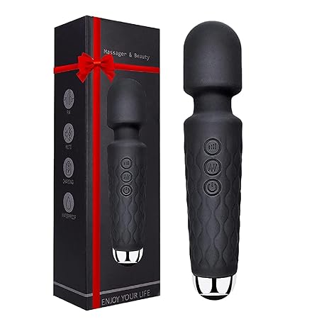 Viulvuk Waterproof Rechargeable Personal Body Massager for Women | Cordless Handheld Wand Vibrate Machine with 20 Vibration Modes & 8 Speed Patterns | Perfect for Pain Relief Massage (Multi-Colour)