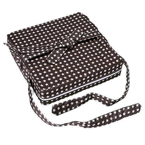 BTSKY Baby Toddler Kid Infant Dismountable Adjustable Washable Booster Seat with Straps Dining Chair Chair Pads Chair Increasing Cushion Travel Storage (Coffee Star)