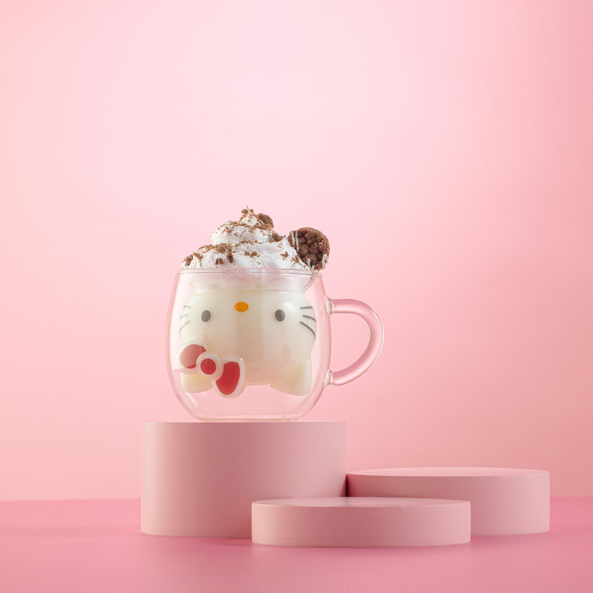 JoyJolt Hello Kitty 3D Espresso Cup, 5.5 oz Double Wall Glass Cup