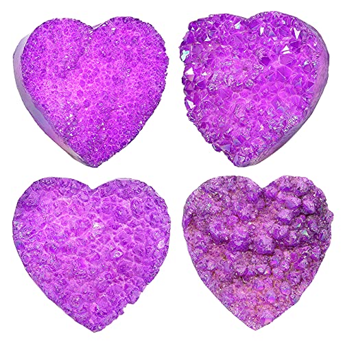 Nupuyai Love Heart Crystal Cluster Stone with Stainless Stand - Image 4