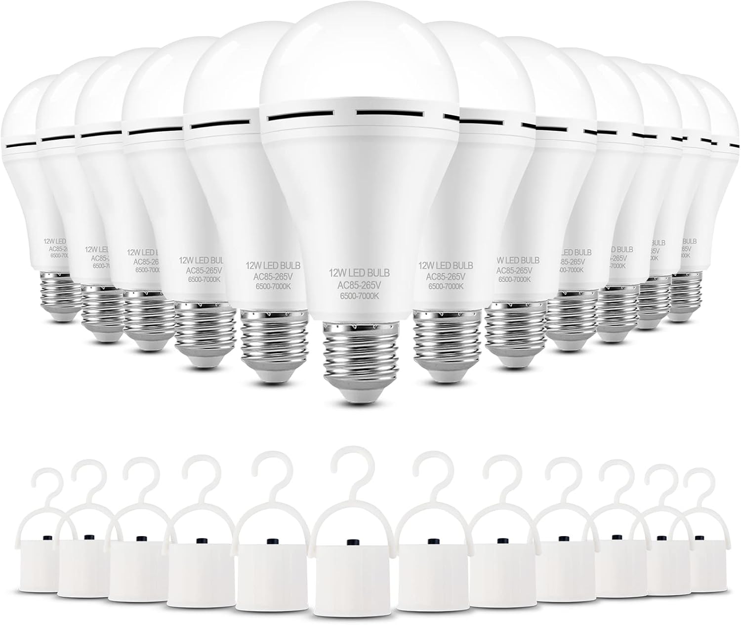 LHZHENG 12 Pack Rechargeable Emergency LED Bulb Battery Backup Emergency Light Bulb