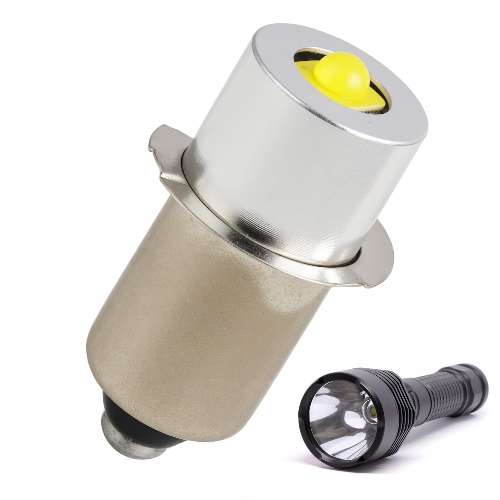 Fllyvly LED Ersatzbirne für Taschenlampen 3V, P13.5S 3W, Hochleistungs-LED Lampe für Maglite 2D, Notarbeitslicht, Weißes Licht, Einfache Installation, Langlebig und Energiesparend - 3V (1)
