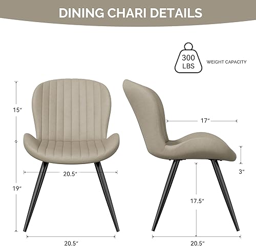 Miniatura 2 de Nalupatio Juego de 4 sillas de comedor, modernas sillas de comedor con respaldo cómodo, sillas de cocina tapizadas gruesas, 19 pulgadas de altura