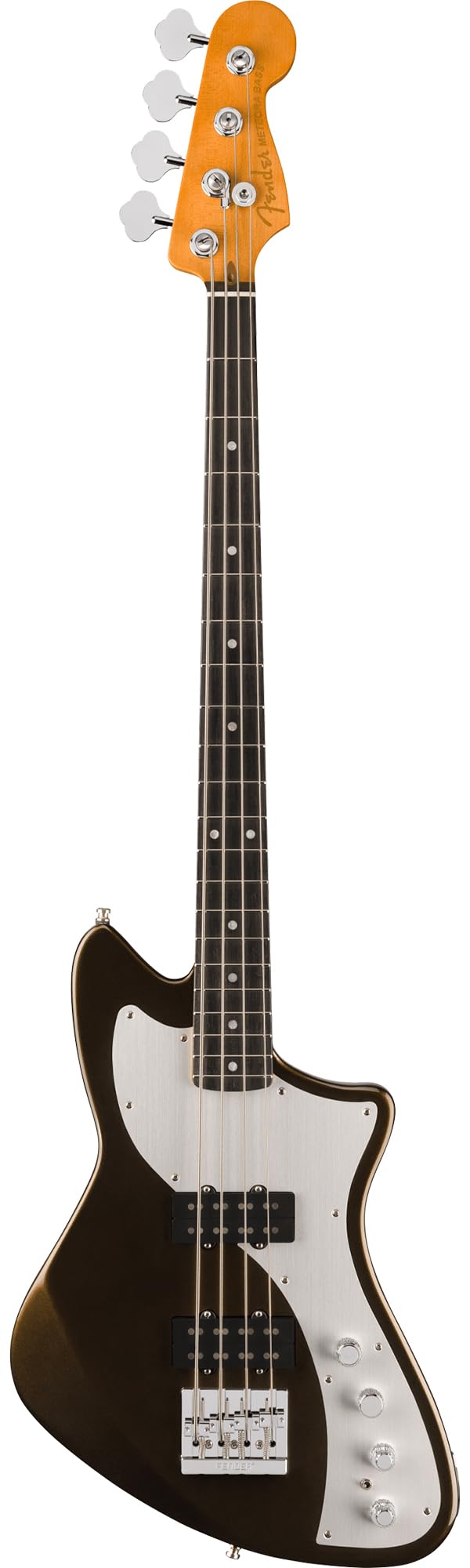 Fender American Ultra II Meteora Bass - Texas Tea Bundle with Case, Strap, Cable, Hat, and Guitar Cleaning Kit