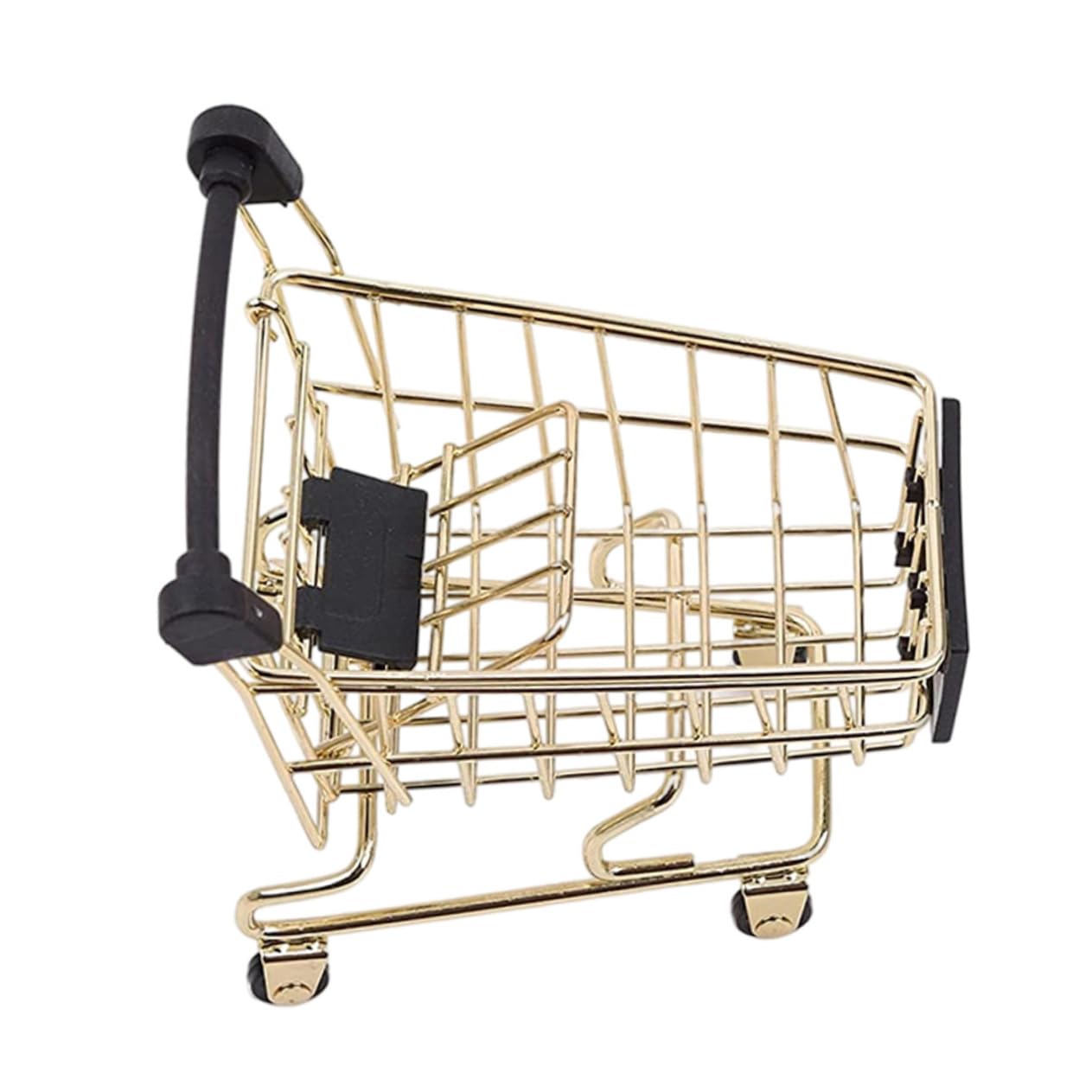 IMIKEYA Mini Metal Shopping Trolley Storage Basket Creative Desktop Decor for Office Home Dorm Salons for Birthday Present