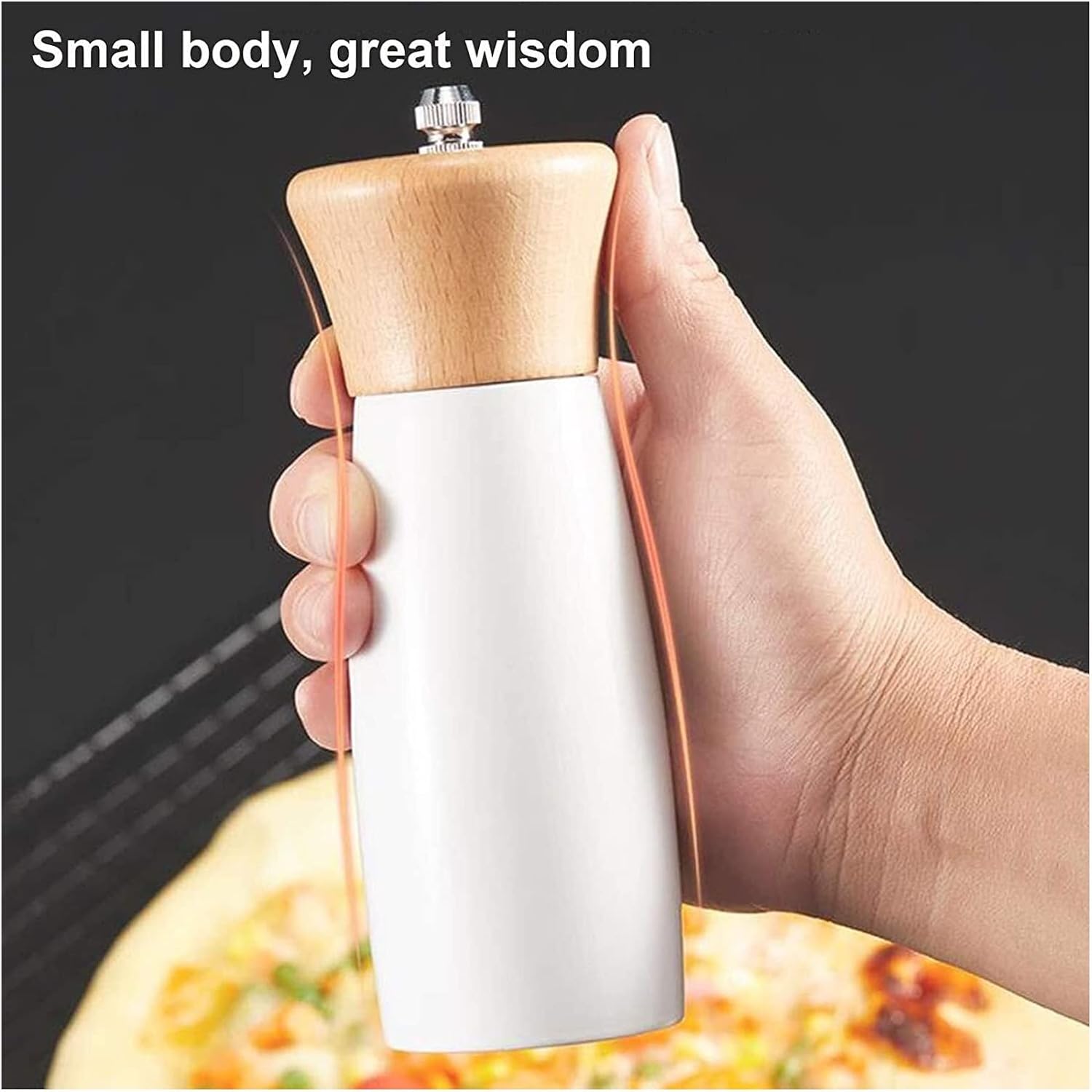 Pepper Grinder Manual Salt and Spice Mills, Refillable Salt and Pepper Shaker, Easy to Fill, Set of 2 Outdoor Pepper Mill (Color : Black) (Black)