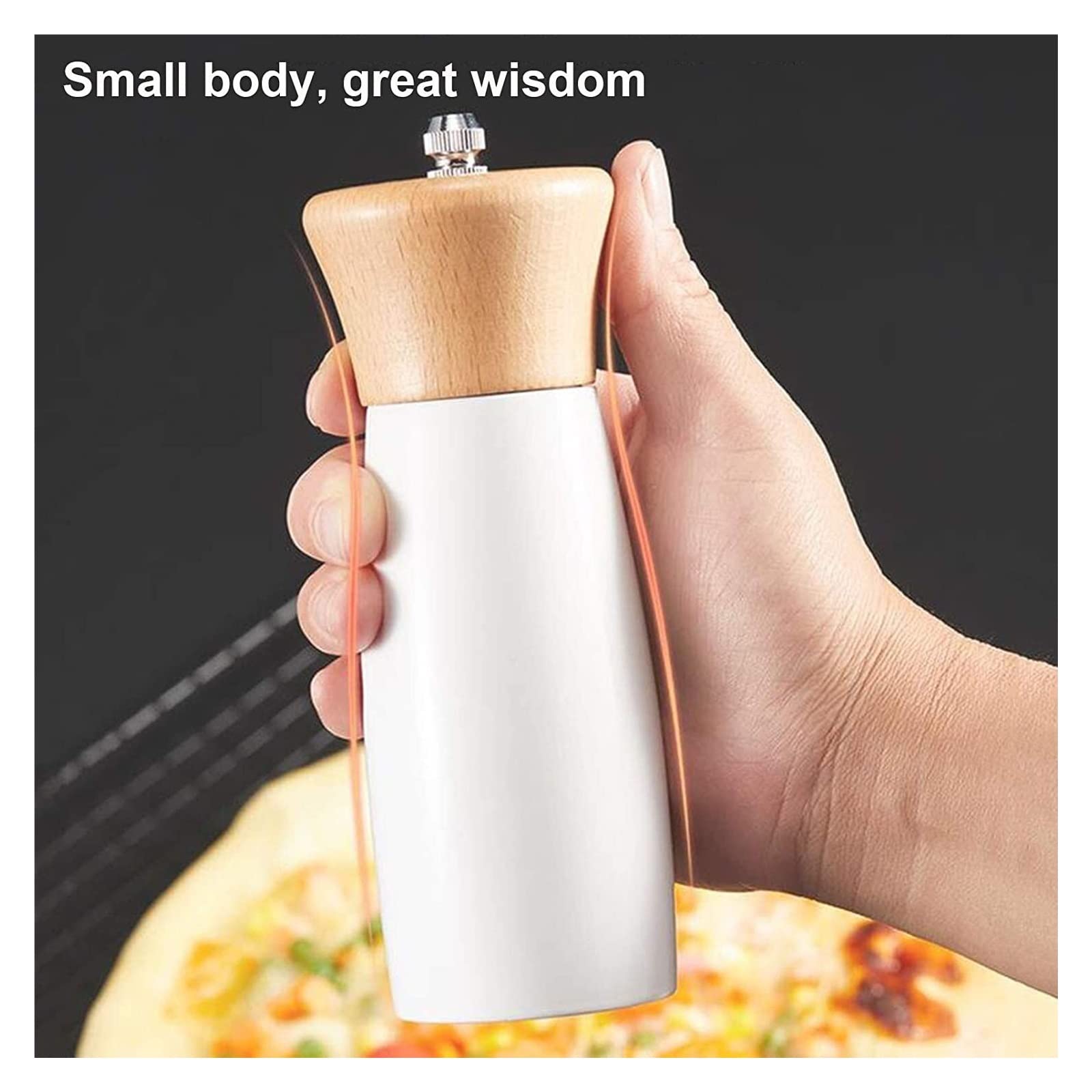 Lot De 2 Moulins Manuels Avec Dessus Chromé, Remplis De Sel De Mer Et De Grains De Poivre Noir, Bocaux De Recharge Inclus