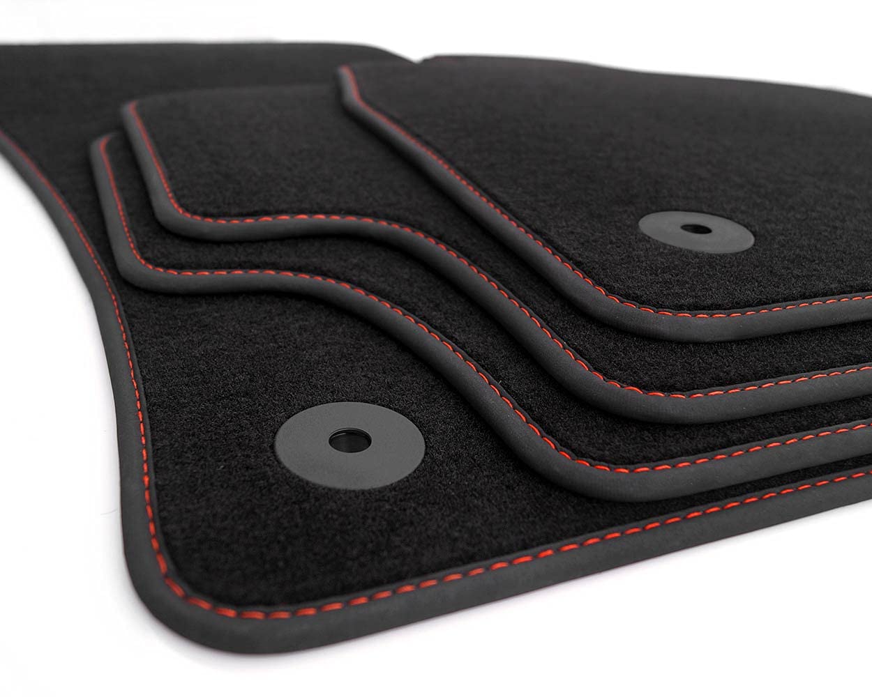 Tappetini Auto In Velluto Nero, Set Da 2 Pezzi, Cuciture Decorative Bianche, Antiscivolo, Per Mantenere Il Valore Del Veicolo - 5